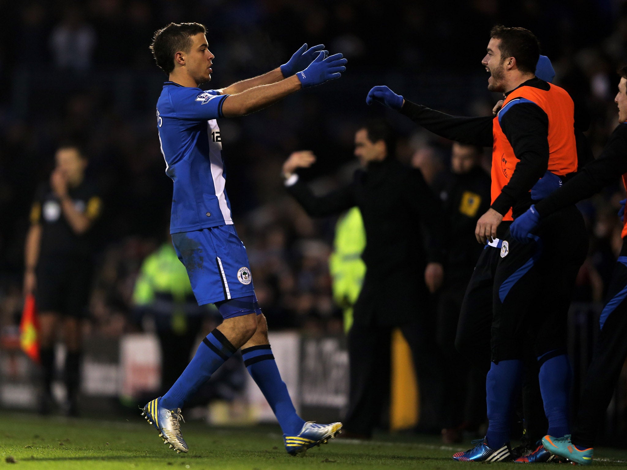 Franco Di Santo celebrates his side's goal