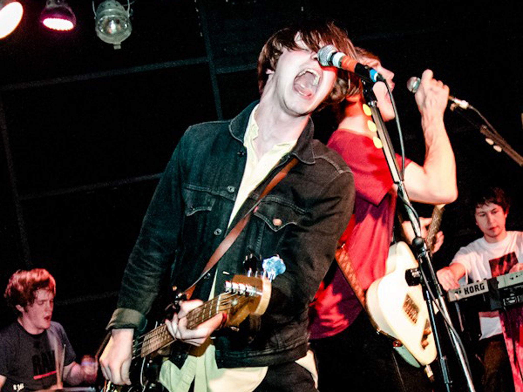 Chilli Jesson and Sam Fryer of Palma Violets, who play melodic rock’n’roll with big singalong bits