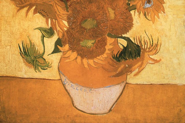 Van Gogh’s Sunflowers, 1889, are on display at the museum's new exhibition 'Van Gogh at Work'