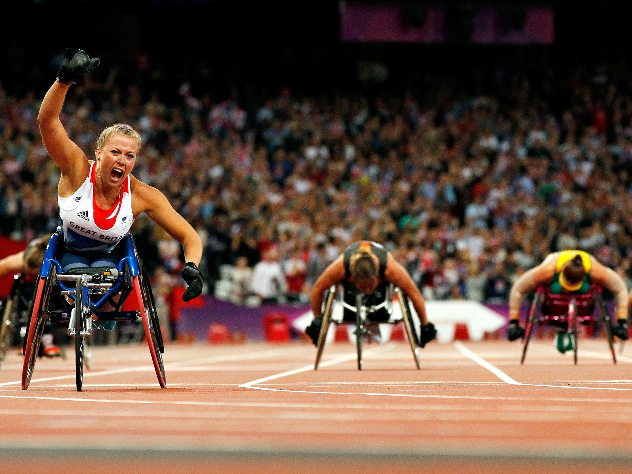 Hannah Cockroft winning Gold at London 2012