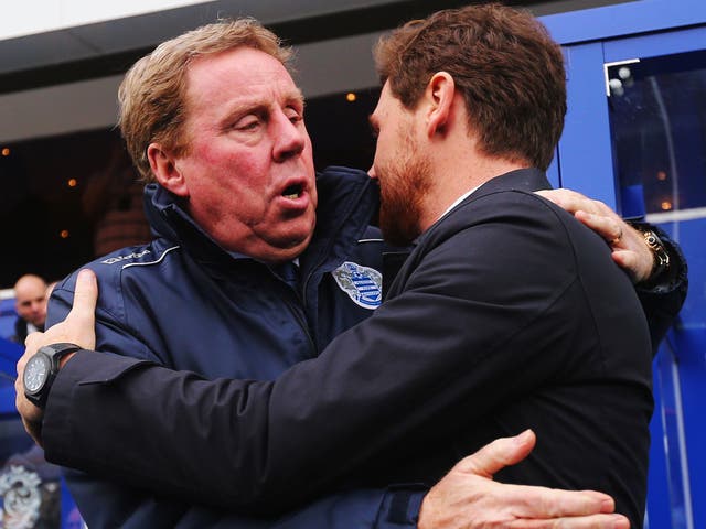 Hug a Harry: Redknapp and Villas-Boas keep warm on the final whistle