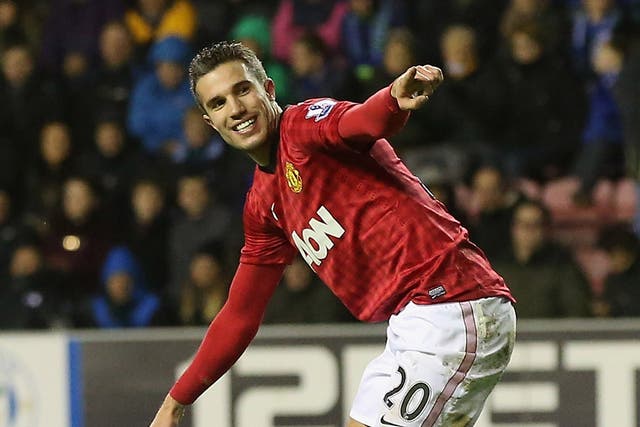 Robin van Persie opened the scoring for Manchester United
