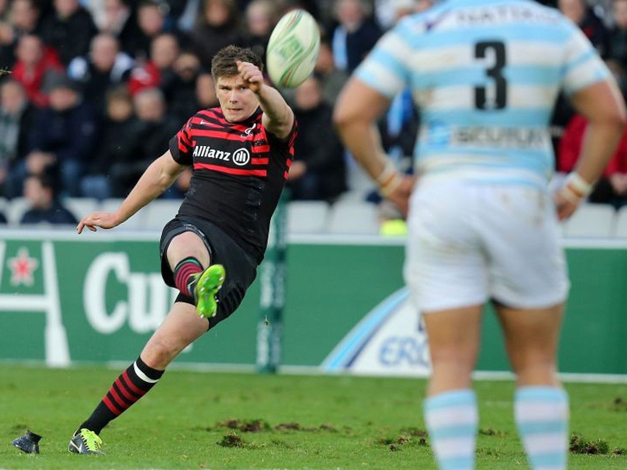 Owen Farrell had plenty to shout about after his recordbreaking efforts against Racing Metro