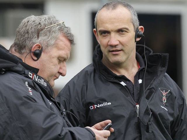 Conor O’Shea (right) was delighted with Harlequins’ performance