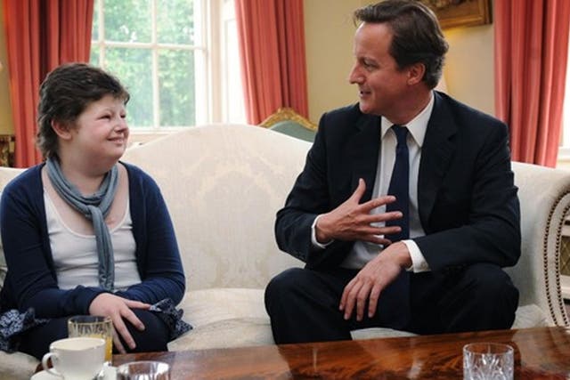 Alice Pyne with Prime Minister David Cameron