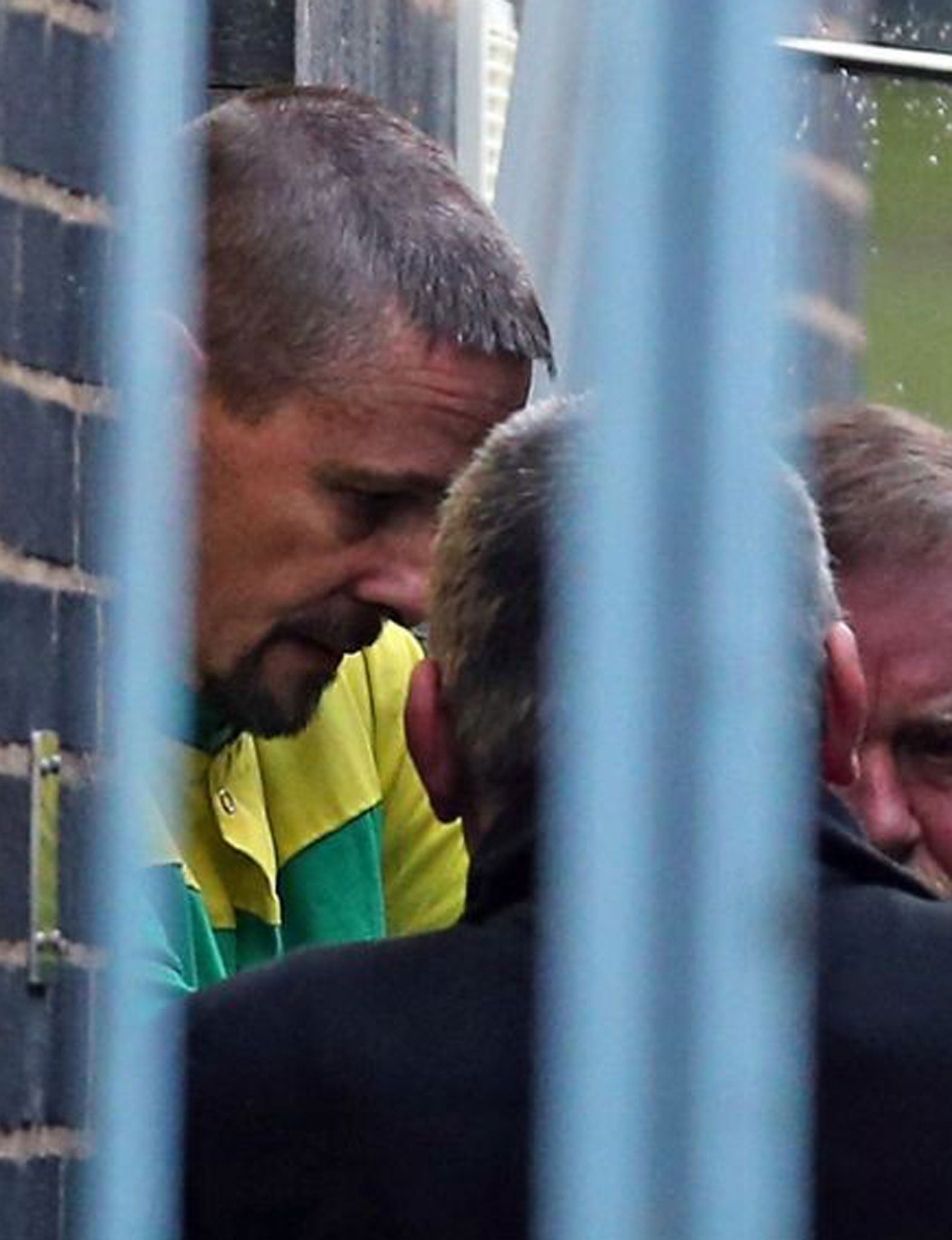 Mark Bridger leaves Mold Crown Court after pleading not guilty to the murder of April Jones