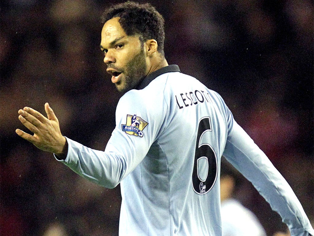 Linesman John Brooks has been stood down from FA Cup duty after telling Manchester City's Joleon Lescott, pictured, to applaud the fans on Sunday