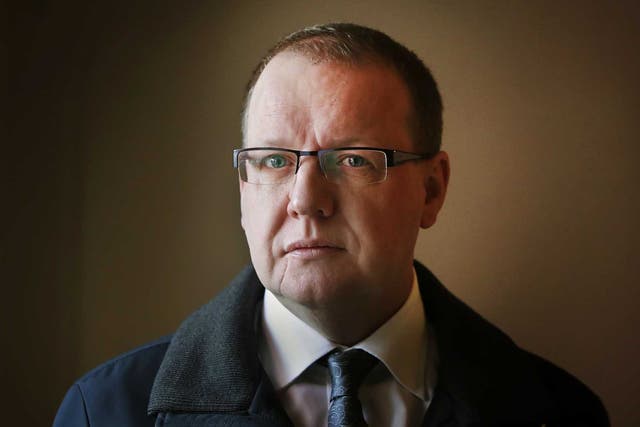 Former Glasgow gangster Paul Ferris promotes a film based on is life ahead of a press conference at Blythswood Square Hotel in Glasgow. 