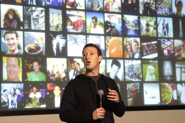 Mark Zuckerberg speaking at the Facebook headquarters in California