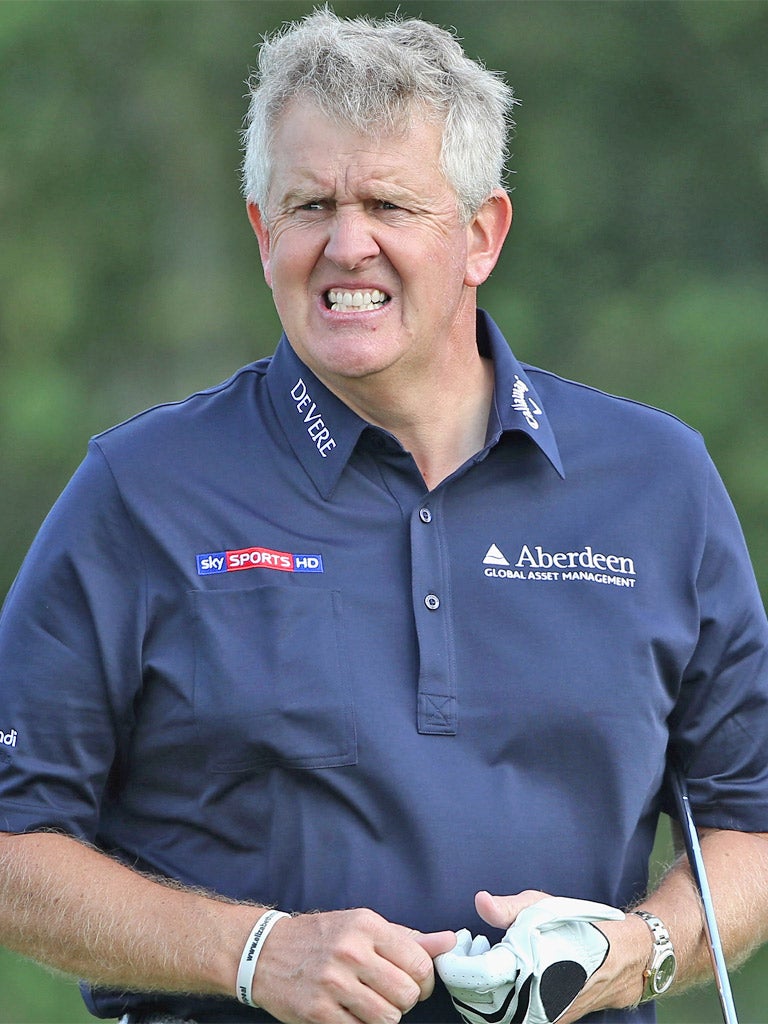 Colin Montgomerie at practice this week in Abu Dhabi
