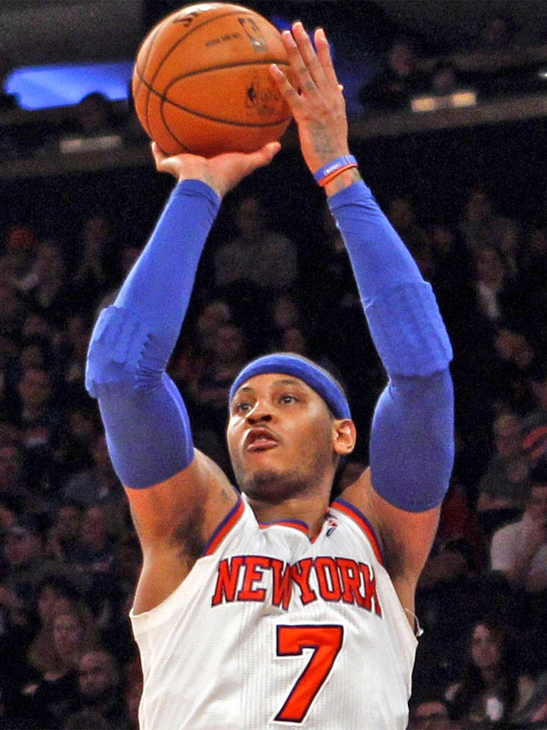 Carmelo Anthony is excited to be back in London