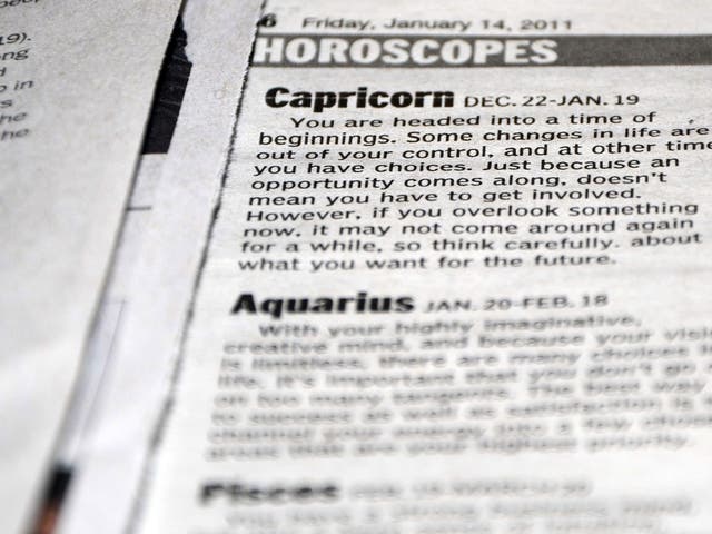 A page from a US newspaper shows the horoscope on January 14, 2011 in Washington, DC
