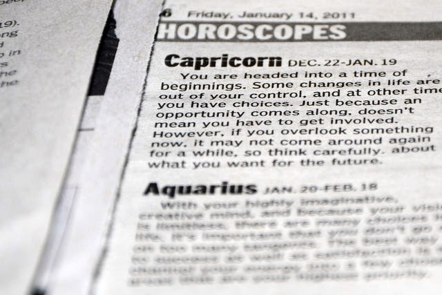 A page from a US newspaper shows the horoscope on January 14, 2011 in Washington, DC