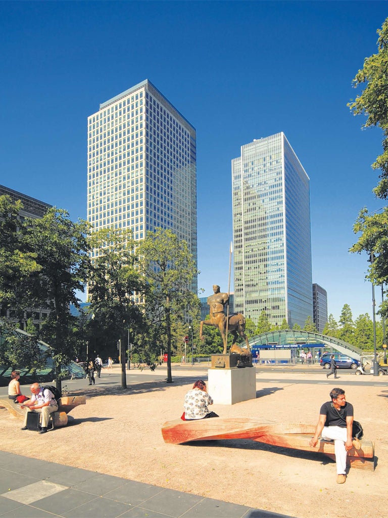 The spaces around Canary Wharf in London are designed to foster public respect and value for them