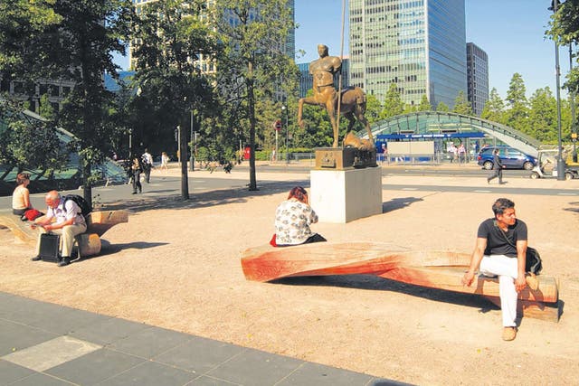 The spaces around Canary Wharf in London are designed to foster public respect and value for them