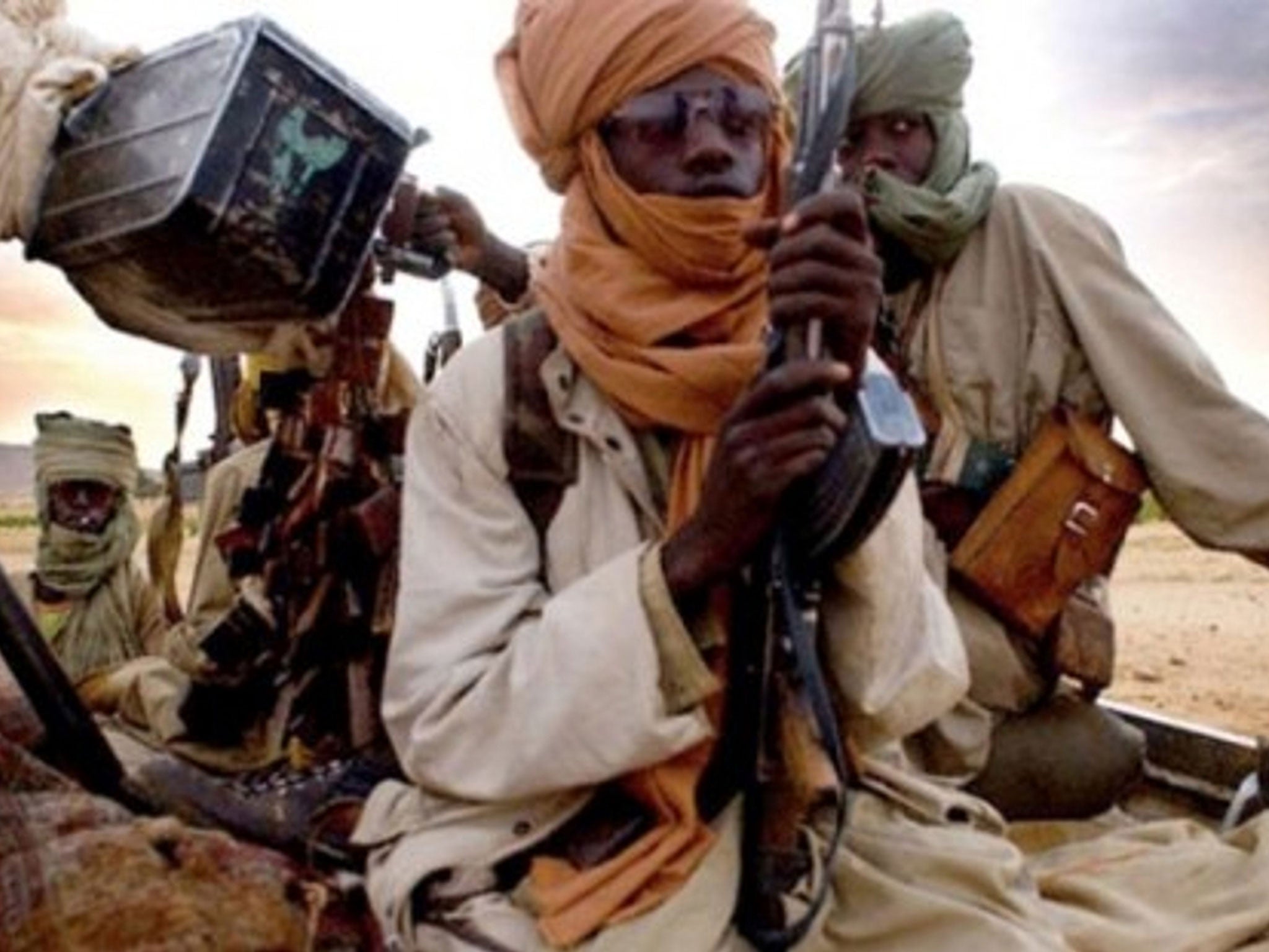 A picture taken with a mobile phone on January 12, 2013 reportedly shows Islamist insurgents in Gao. Fresh clashes erupted overnight between the Malian army, backed by French troops, and Islamic insurgents encircling the central town of Konna, military sources said today.