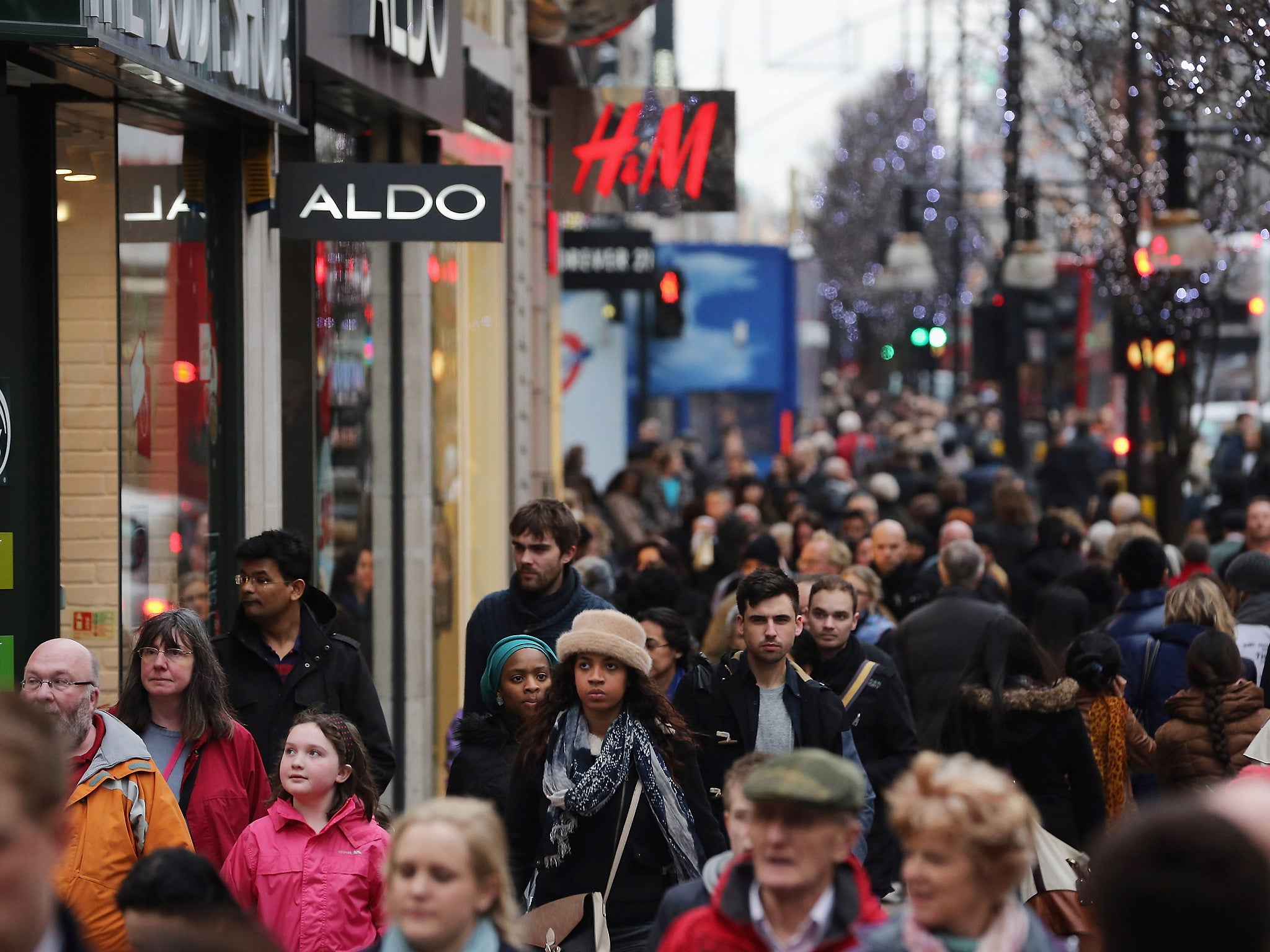 Not enough: shoppers make their way down Oxford Street on 24 December 2012 in London