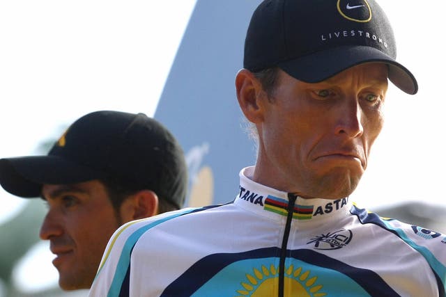Lance Armstrong, who finished third in the Tour de France in 2009, denies doping after 2005