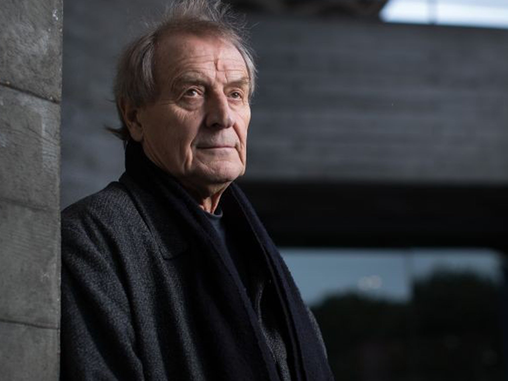 Tony Harrison pictured at the National Theatre, London