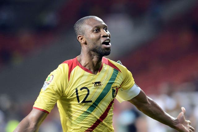 Seydou Keita celebrates Mali’s winner against Niger yesterday