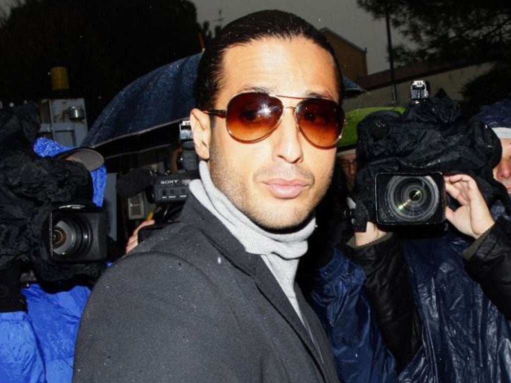 Fabrizio Corona leaves court in Milan during his trial in 2007