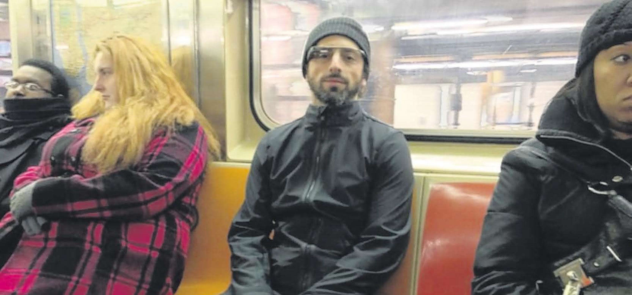 Sergey Brin spotted on New York subway wearing 'Google goggles'