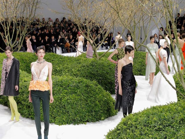 Models display the Christian Dior Spring/ Summer 2013 Haute- Couture collection