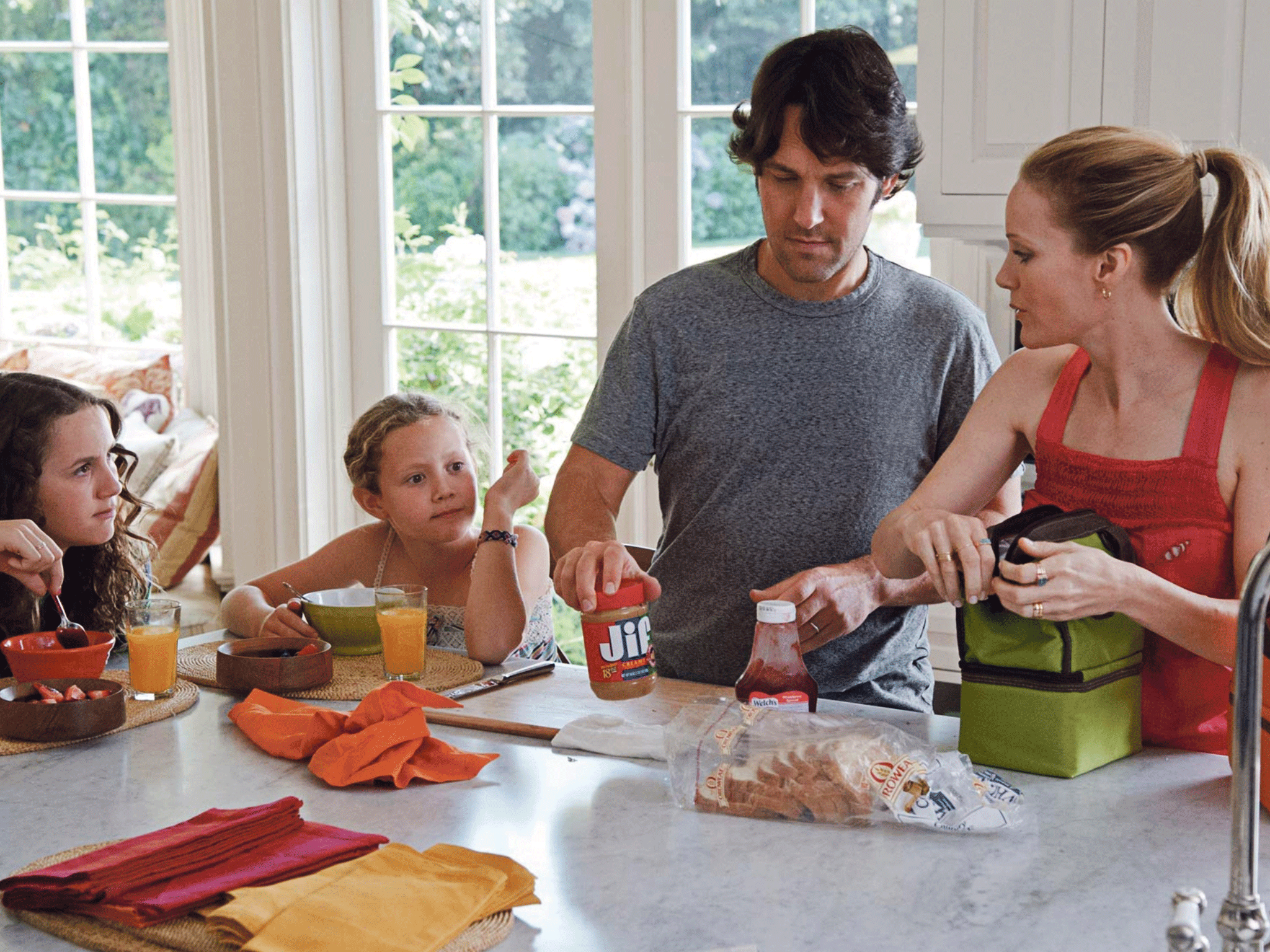 Grin and bare it: Paul Rudd and Leslie Mann in 'This Is 40'