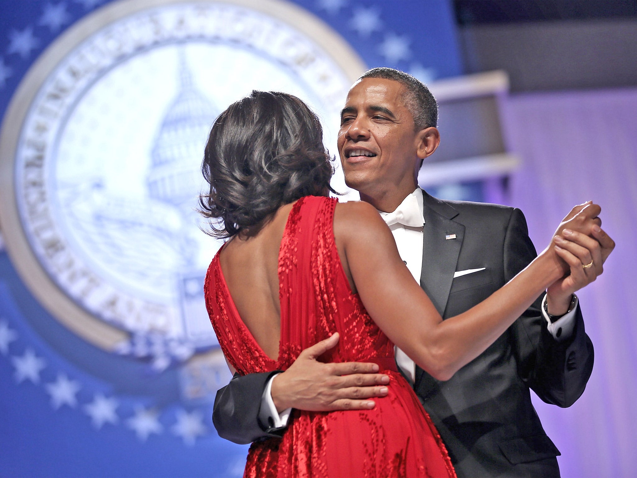 Barack and Michelle Obama dance at the Inaugural Ball in Washington