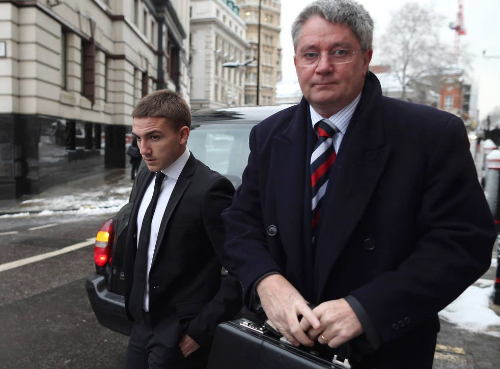 Brighton and Hove Albion football player Anton Rodgers, 19, arrives at the Old Bailey on January 21