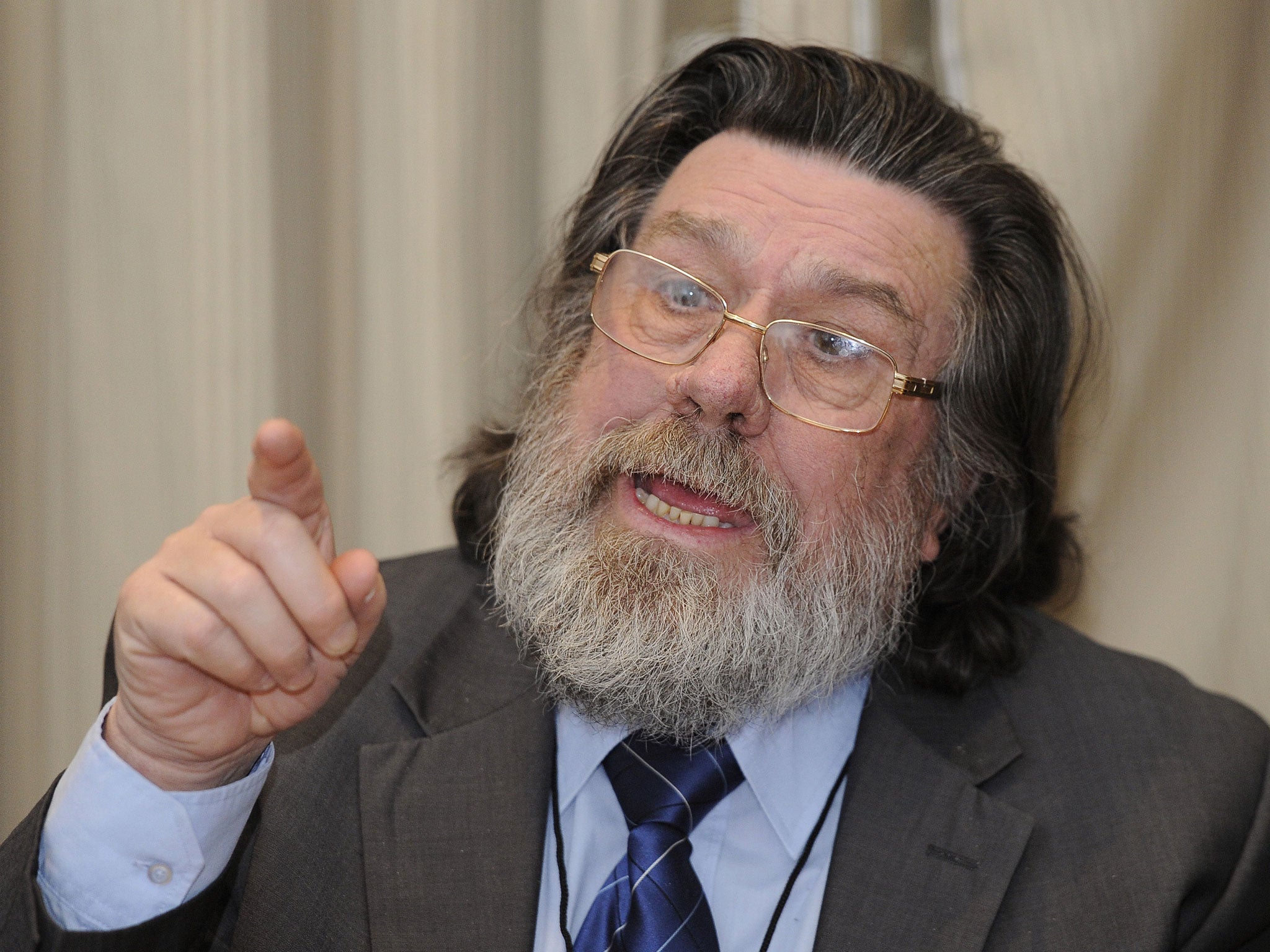 Actor Ricky Tomlinson addresses a press conference to raise awareness for the campaign for justice for the Shrewsbury 24