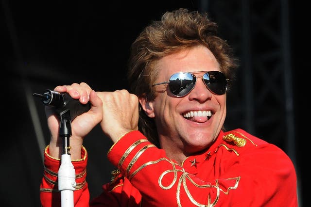 Bon Jovi performing at Hyde Park in 2011