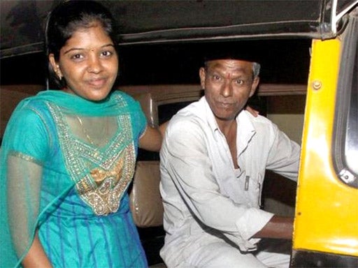 Prema Jayakumar with her proud father, Perumal Jayakumar