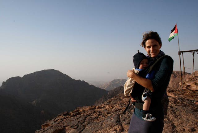 Head for heights: Susie and her son Raf at 'Sacrifice View'