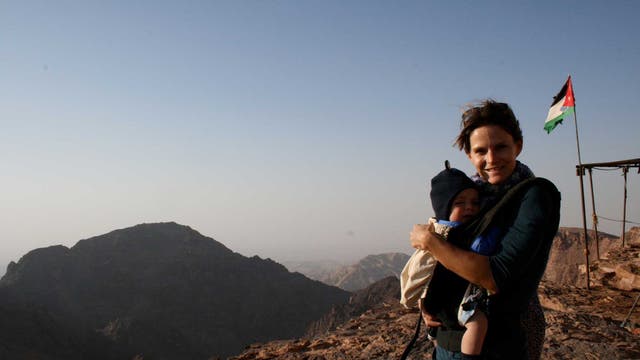 Head for heights: Susie and her son Raf at 'Sacrifice View'