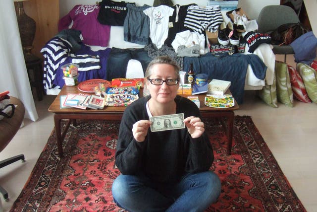 Lisa with the spoils from her New York shopping trip