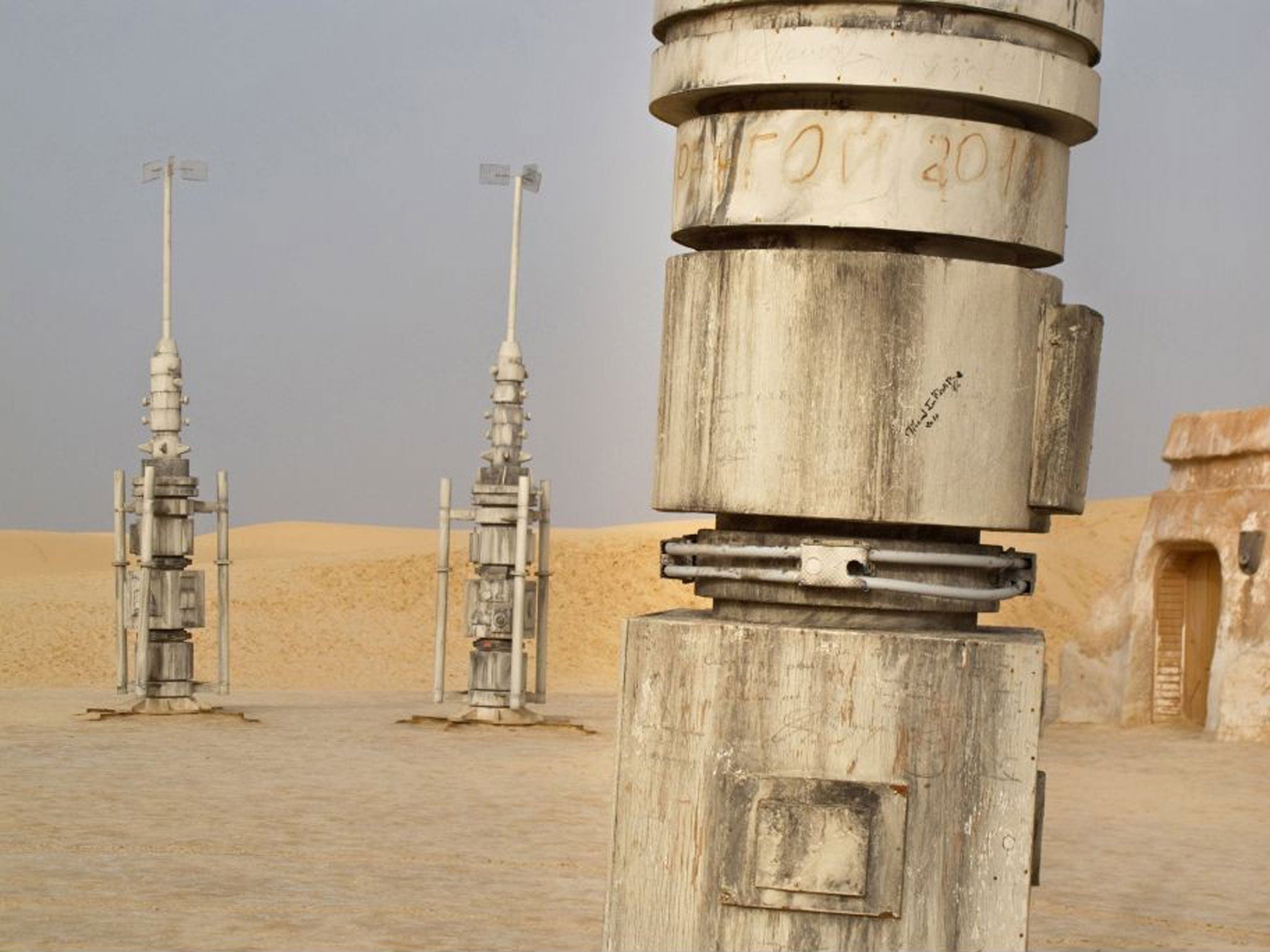 Bits of the Star Wars set were left on location and have long since gathered sand