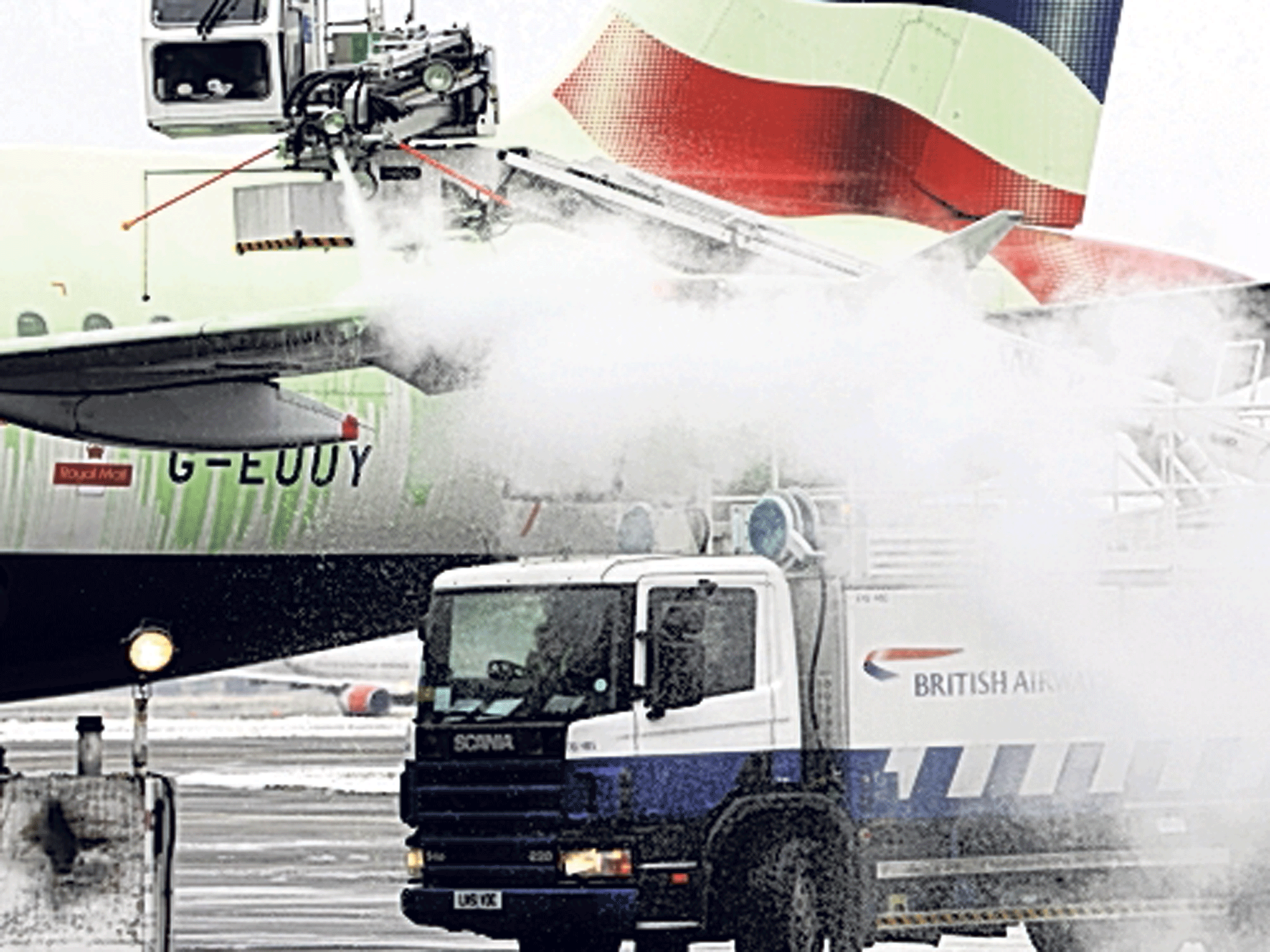 Spray day: de-icing a BA jet at Heathrow
