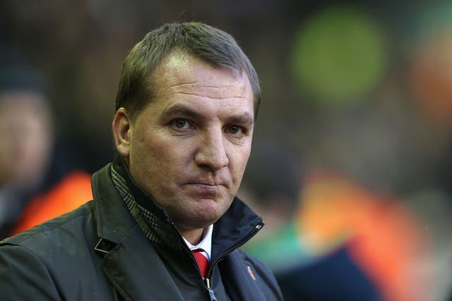  Liverpool Manager Brendan Rodgers looks on