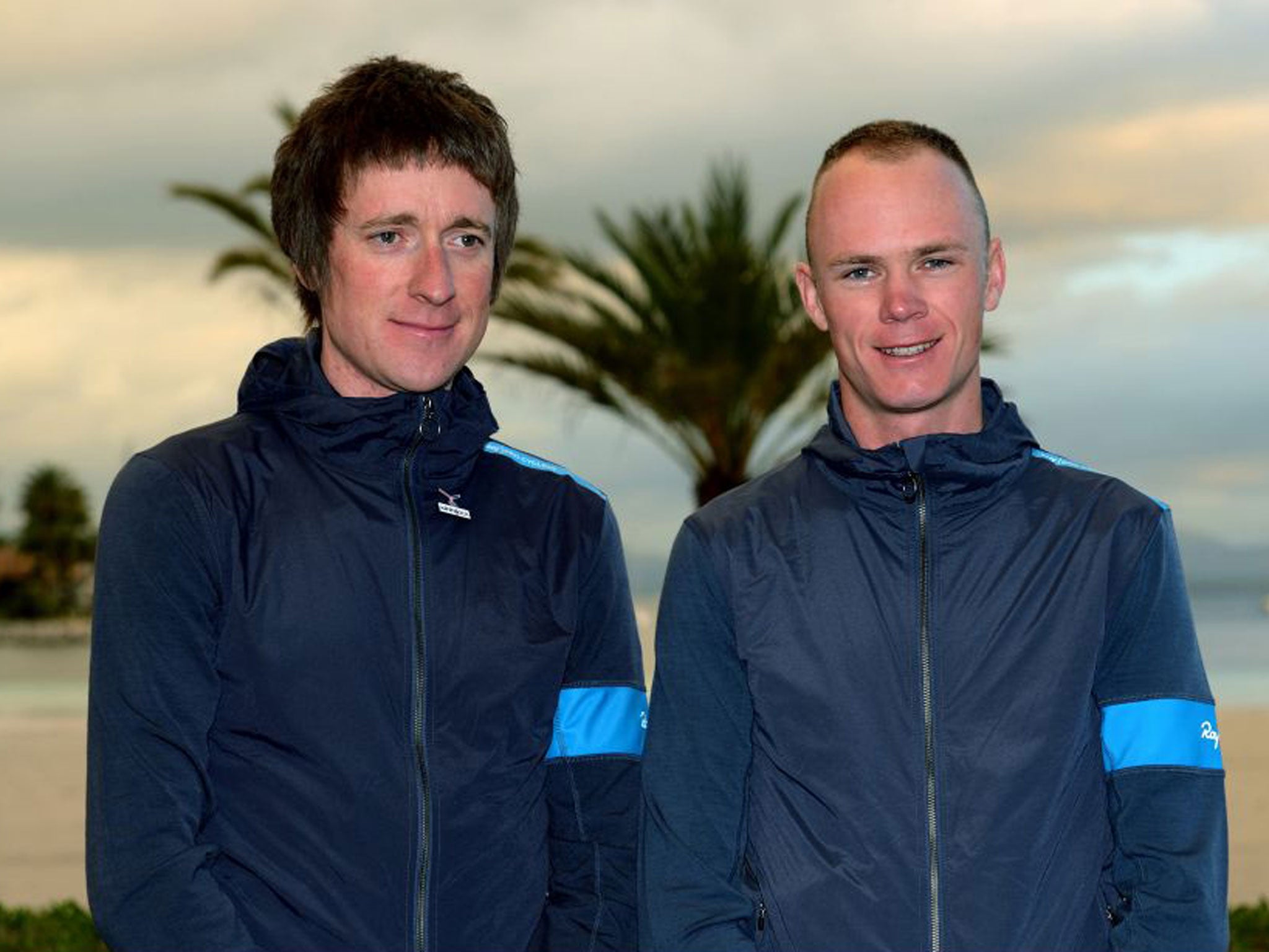 Bradley Wiggins (left)and Chris Froome at the Team Sky training camp in Majorca
