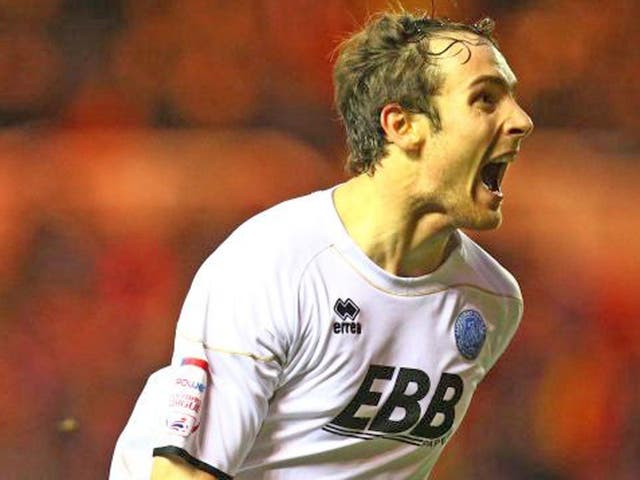 Aldershot Town’s Danny Hylton celebrates his goal