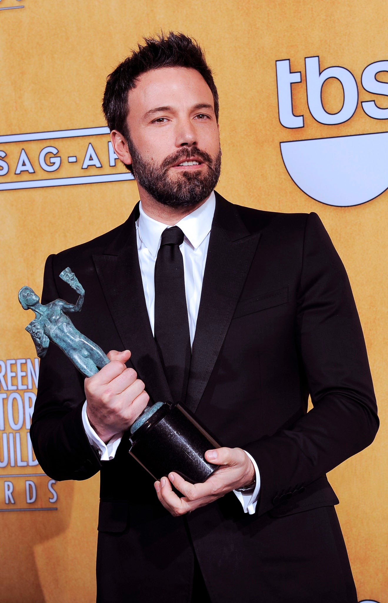 Ben Affleck with his Screen Actors Guild Award for Argo