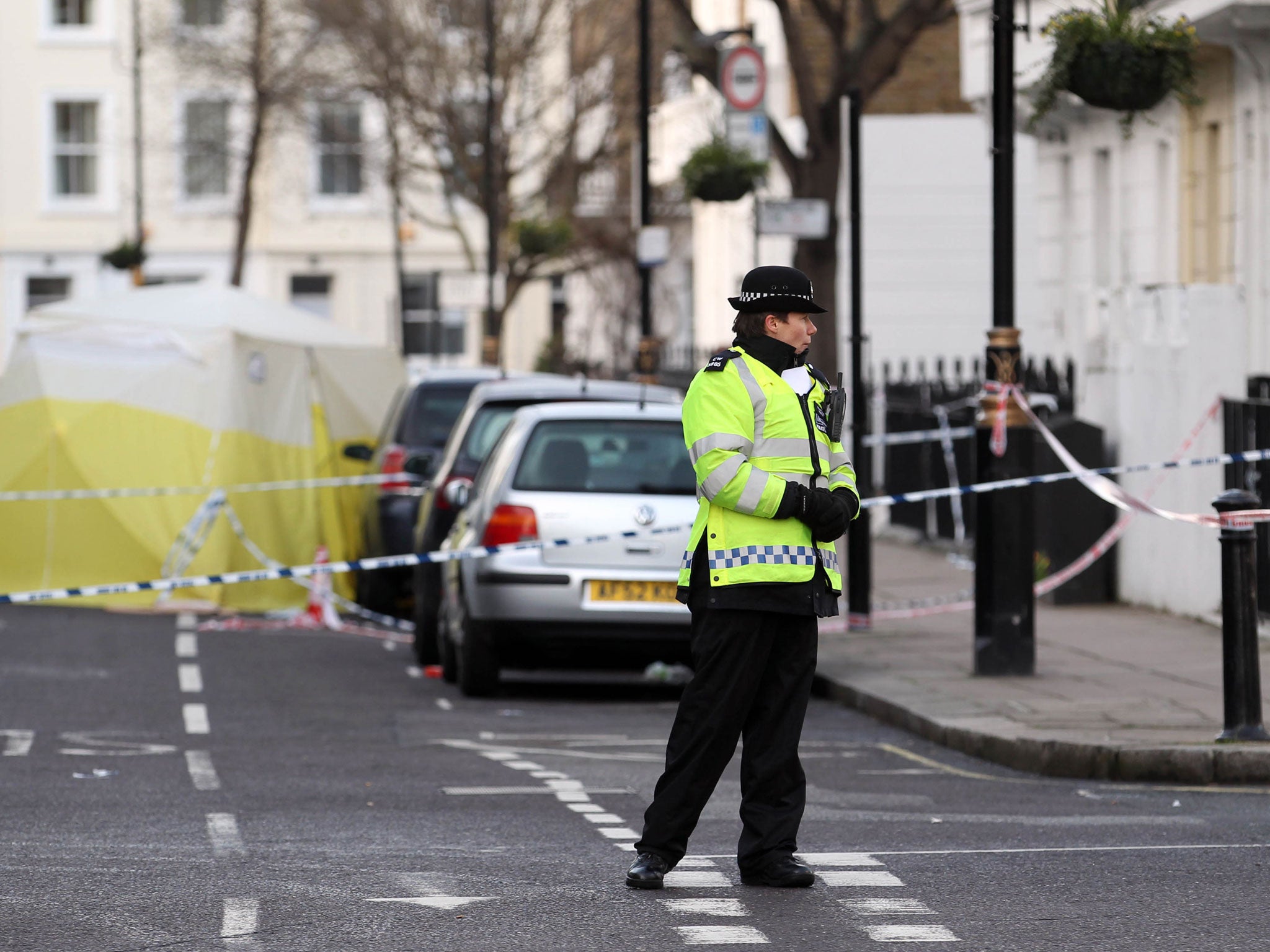 The scene of the stabbing in Pimlico