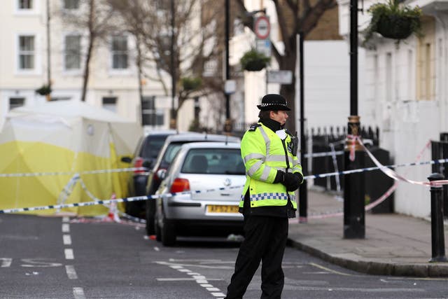 The scene of the stabbing in Pimlico