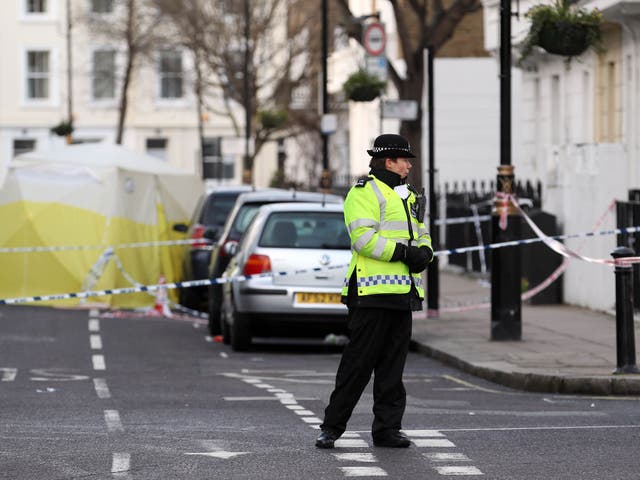 The scene of the stabbing in Pimlico