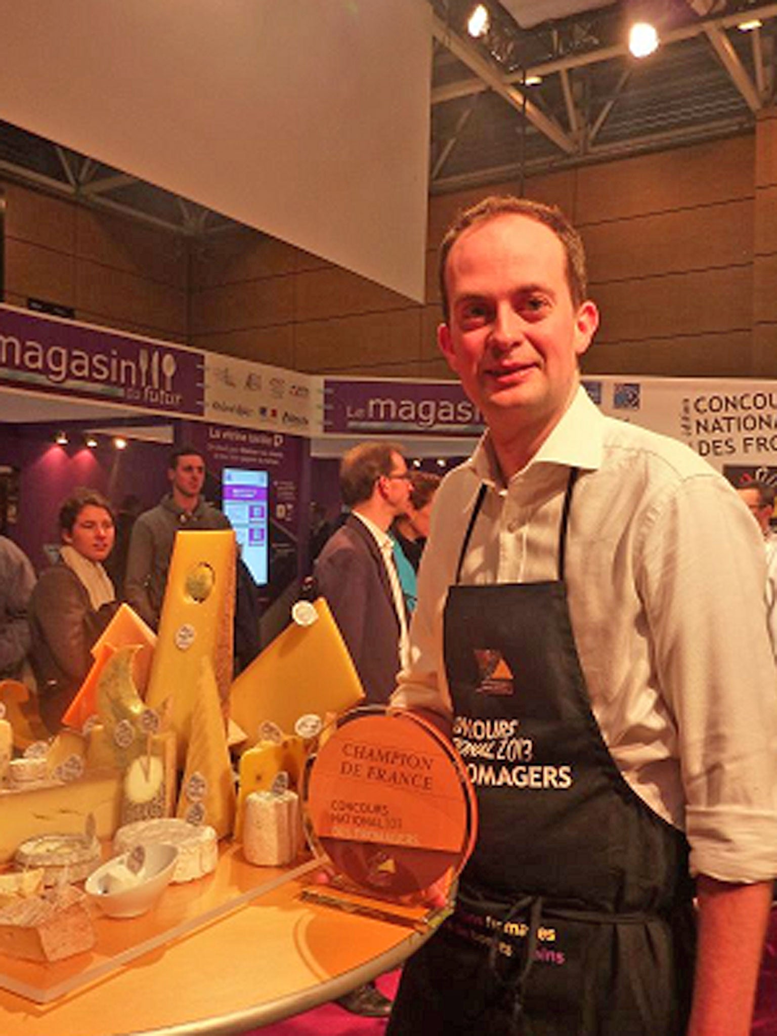 Matthew Feroze, 30, defeated 15 of the most talented cheese sellers in France at the bi-annual competition in Lyon this weekend