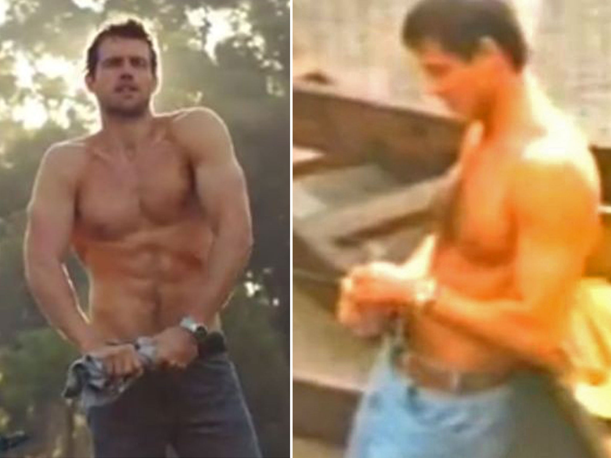 The diet coke man from 1994 (right) is back as a shirtless fit guy features in its latest ad (left)