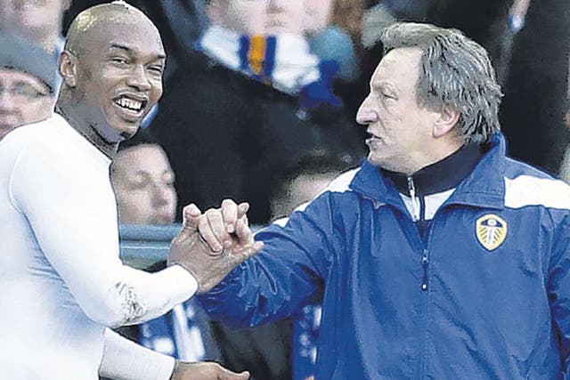 Celebrating our FA Cup victory over a full-strength Tottenham with El Hadji Diouf