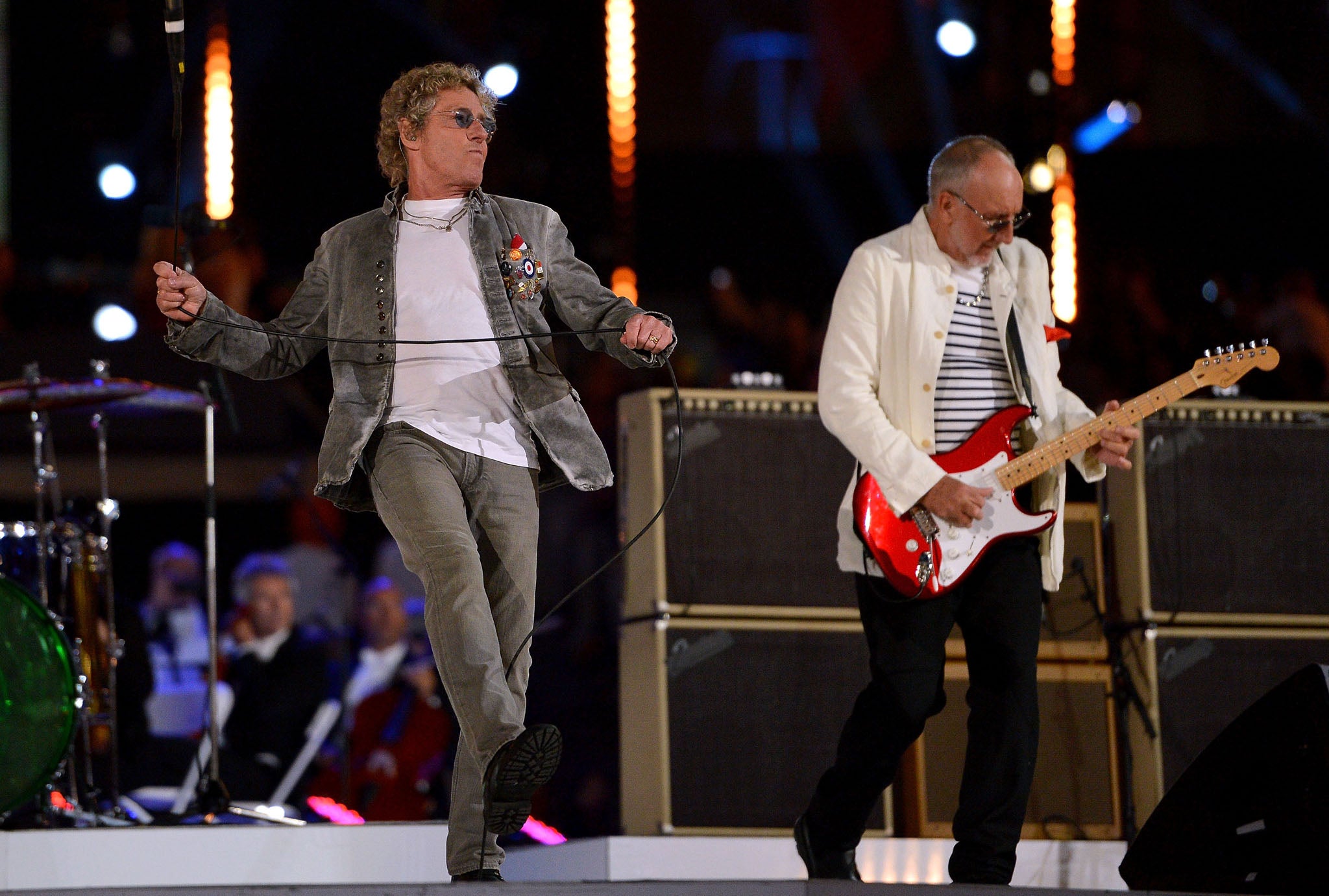 Roger Daltrey and Pete Townshend performing at the Olympics Closing Ceremony
