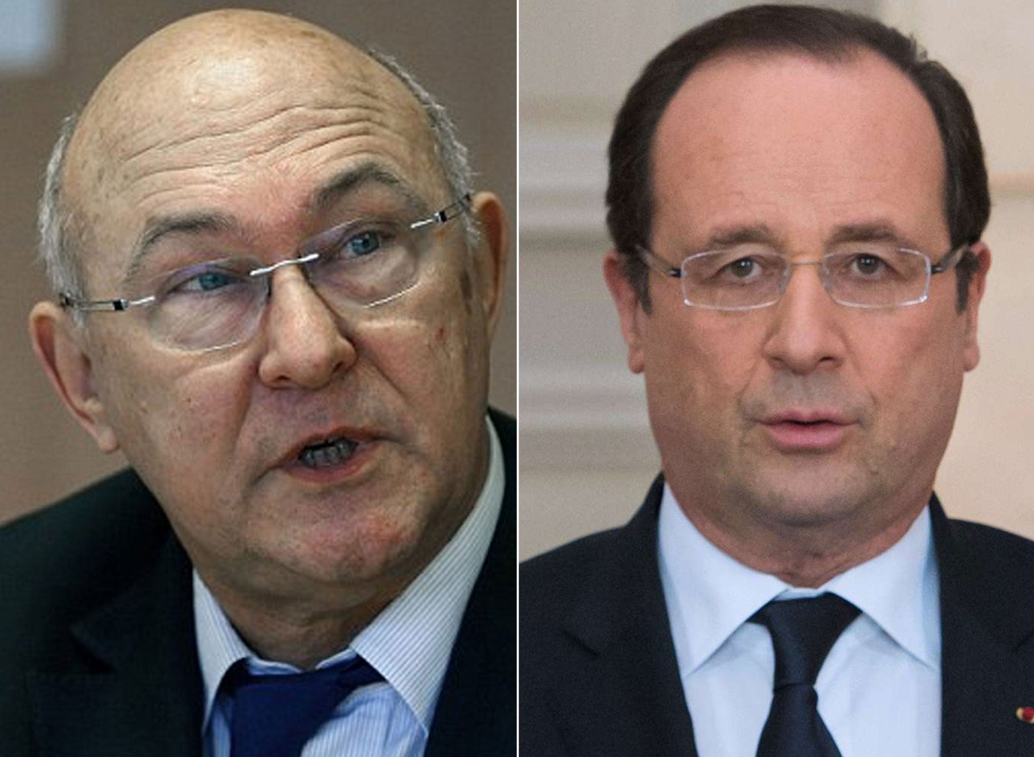 Michel Sapin and Francois Hollande